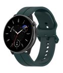 For Amazfit GTR Mini 20mm Flat Head Groove Reverse Buckle Silicone Watch Band(Dark Green)