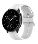 For Amazfit GTR Mini 20mm Flat Head Groove Reverse Buckle Silicone Watch Band(White)