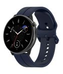 For Amazfit GTR Mini 20mm Flat Head Groove Reverse Buckle Silicone Watch Band(Navy Blue)