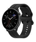 For Amazfit GTR Mini 20mm Flat Head Groove Reverse Buckle Silicone Watch Band(Black)