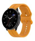 For Amazfit GTR Mini 20mm Flat Head Groove Reverse Buckle Silicone Watch Band(Yellow)