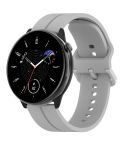 For Amazfit GTR Mini 20mm Flat Head Groove Reverse Buckle Silicone Watch Band(Light Grey)