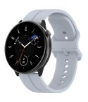 For Amazfit GTR Mini 20mm Flat Head Groove Reverse Buckle Silicone Watch Band(Light Blue)