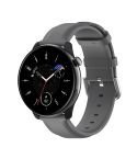 For Amazfit GTR Mini Round Tail Genuine Leather Watch Band(Gray)