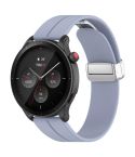 For Amazfit GTR 4 Magnetic Fold Clasp Silver Buckle Silicone Watch Band(Light Blue)