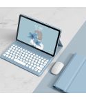 For Lenovo Tab M10 Plus 10.6 3rd Gen 2022 YM-LX106 Round Key Detachable Bluetooth Tablet Keyboard Leather Case with Mouse(Blue)