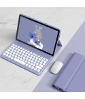 For Lenovo Tab M10 Plus 10.6 3rd Gen 2022 YM-LX106 Round Key Detachable Bluetooth Tablet Keyboard Leather Case with Mouse(Purple)