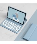 For Lenovo Tab M10 Plus 10.6 3rd Gen 2022 YM-LX106 Round Key Detachable Bluetooth Tablet Keyboard Leather Case without Mouse(Blue)