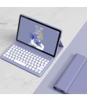For Lenovo Tab M10 Plus 10.6 3rd Gen 2022 YM-LX106 Round Key Detachable Bluetooth Tablet Keyboard Leather Case without Mouse(Purple)