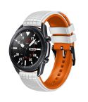20mm Universal Mesh Two-Tone Silicone Watch Band(White Orange)