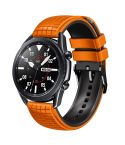 22mm Universal Mesh Two-Tone Silicone Watch Band(Orange Black)