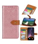 For Nokia C32 4G European Floral Embossed Flip Leather Phone Case(Pink)