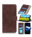 For Nokia C32 4G Magnetic Crocodile Texture Horizontal Flip Leather Phone Case(Brown)