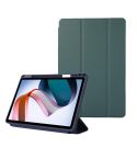 For Xiaomi Redmi Pad 10.61 Solid Color 3-folding Leather Tablet Case(Dark Green)