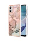 For Motorola Moto G53 Electroplating Marble Dual-side IMD Phone Case(Rose Gold 015)