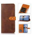 For Nokia C22 4G KHAZNEH Dual-color Cowhide Texture Flip Leather Phone Case(Brown)