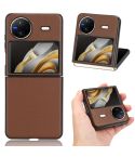 For vivo X Flip PU Leather PC Phone Case(Brown)