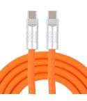 Mech Series 120W USB-C / Type-C to USB-C / Type-C Metal Plug Silicone Fast Charging Data Cable, Length: 1.2m(Orange)