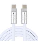 Mech Series 120W USB-C / Type-C to USB-C / Type-C Metal Plug Silicone Fast Charging Data Cable, Length: 1.2m(White)