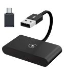 THT-020-2 USB + USB-C / Type-C Wired to Wireless Carplay Adapter for iPhone(Black)