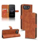 For ASUS ROG Phone 7 Skin Feel Magnetic Flip Leather Phone Case(Brown)