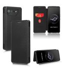 For ASUS ROG Phone 7 Carbon Fiber Texture Flip Leather Phone Case(Black)