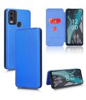 For Nokia C22 Carbon Fiber Texture Flip Leather Phone Case(Blue)