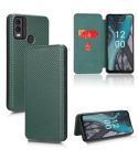 For Nokia C22 Carbon Fiber Texture Flip Leather Phone Case(Green)