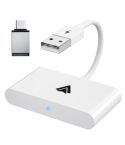 THT-020-2+ USB + USB-C / Type-C Wired to Wireless Carplay Adapter for Android Smartphone(White)