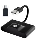 THT-020-3+ USB + USB-C / Type-C Wired to Wireless Carplay Adapter for Android Smartphone(Black)