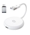 THT-020-6 USB + USB-C / Type-C Carplay Mirror Adapter for iPhone(White)