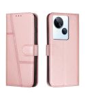 For Tecno Spark 10 5G Stitching Calf Texture Buckle Leather Phone Case(Rose Gold)