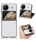For vivo X Flip Crocodile Texture PU Phone Case(White)