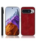 For Google Pixel 9 Pro Sewing Cow Pattern Skin PC + PU + TPU Phone Case(Red)