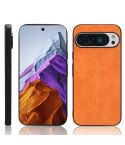 For Google Pixel 9 Pro Sewing Cow Pattern Skin PC + PU + TPU Phone Case(Orange)