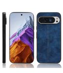 For Google Pixel 9 Pro Sewing Cow Pattern Skin PC + PU + TPU Phone Case(Blue)