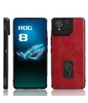 For Asus ROG Phone 8/ROG Phone 8 Pro Cow Pattern Sewing Skin PC + PU + TPU Phone Case(Red)