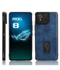For Asus ROG Phone 8/ROG Phone 8 Pro Cow Pattern Sewing Skin PC + PU + TPU Phone Case(Blue)