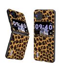 For vivo X Flip ABEEL Black Edge Leopard Phone Case(Golden Leopard)