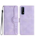 For Realme 7/Narzo 20 Pro Heart Pattern Skin Feel Leather Phone Case(Purple)
