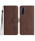 For Realme 7/Narzo 20 Pro Heart Pattern Skin Feel Leather Phone Case(Brown)