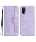 For Realme 7 Pro Heart Pattern Skin Feel Leather Phone Case(Purple)
