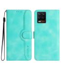 For Realme 8 4G / 8 Pro Heart Pattern Skin Feel Leather Phone Case(Light Blue)