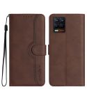 For Realme 8 4G / 8 Pro Heart Pattern Skin Feel Leather Phone Case(Brown)
