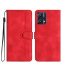 For Realme 9 Pro+ Heart Pattern Skin Feel Leather Phone Case(Red)