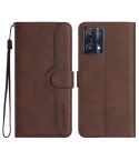 For Realme 9 Pro+ Heart Pattern Skin Feel Leather Phone Case(Brown)