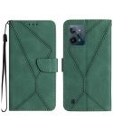 For Realme C31 Stitching Embossed Leather Phone Case(Green)
