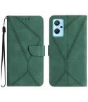 For Realme 9i / OPPO A36 4G Stitching Embossed Leather Phone Case(Green)