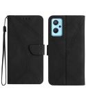 For Realme 9i / OPPO A36 4G Stitching Embossed Leather Phone Case(Black)