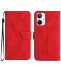 For Realme 10 4G Stitching Embossed Leather Phone Case(Red)